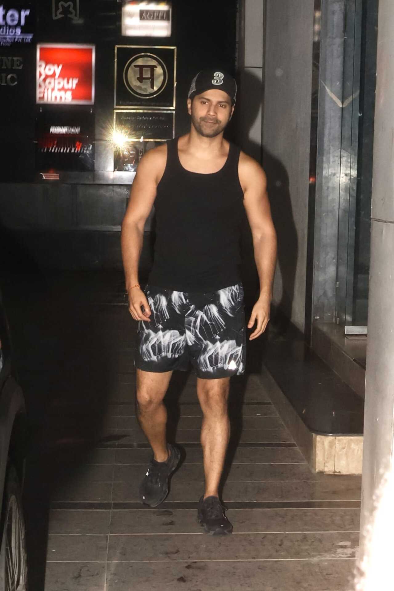 Varun Dhawan was seen stepping out of a gym after a workout session on Friday evening.